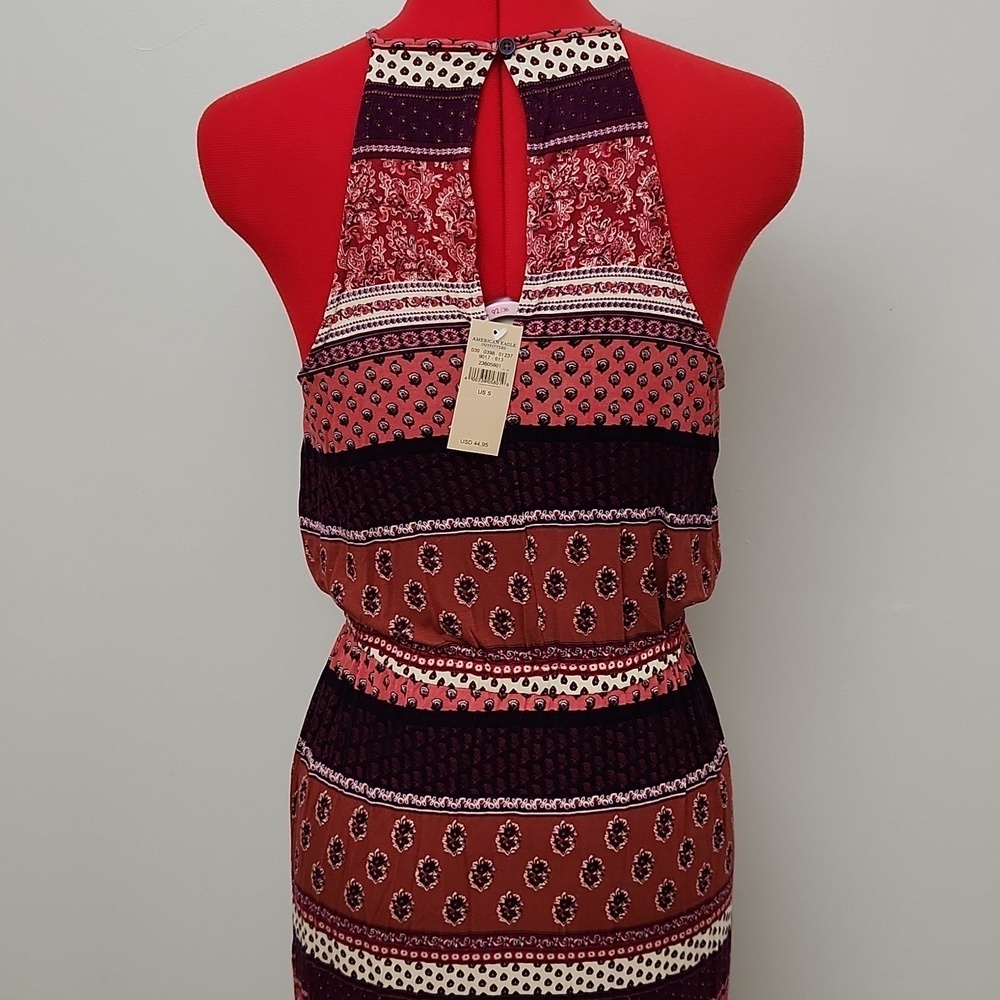 NWT American Eagle Soft & Sexy Maxi Dress Small Boho Halter Sleeveless Side Slit - Picture 7 of 14
